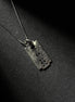 Handcrafted sterling silver razor blade pendant necklace with vintage engraved details