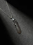 Sterling silver sword feather pendant necklace with handcrafted oxidized finish