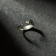 Sterling silver twin snake open ring with handcrafted oxidized finish