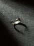 Sterling silver twin snake open ring with handcrafted oxidized finish
