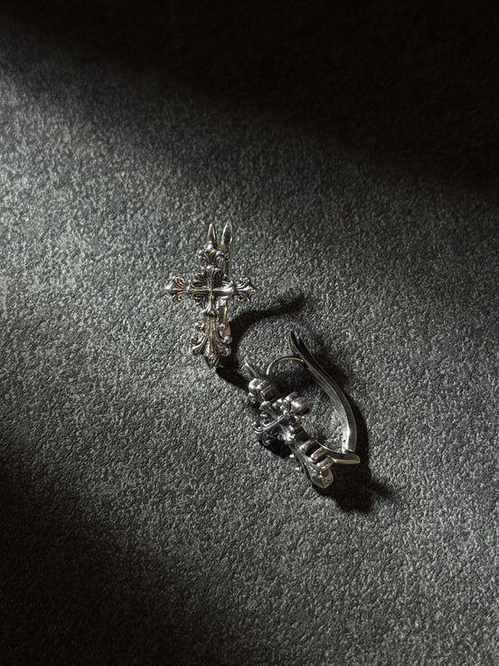 Cross Charm Studs