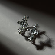 Cross Charm Studs