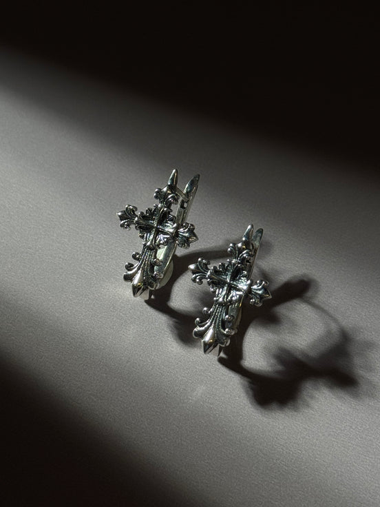 Cross Charm Studs