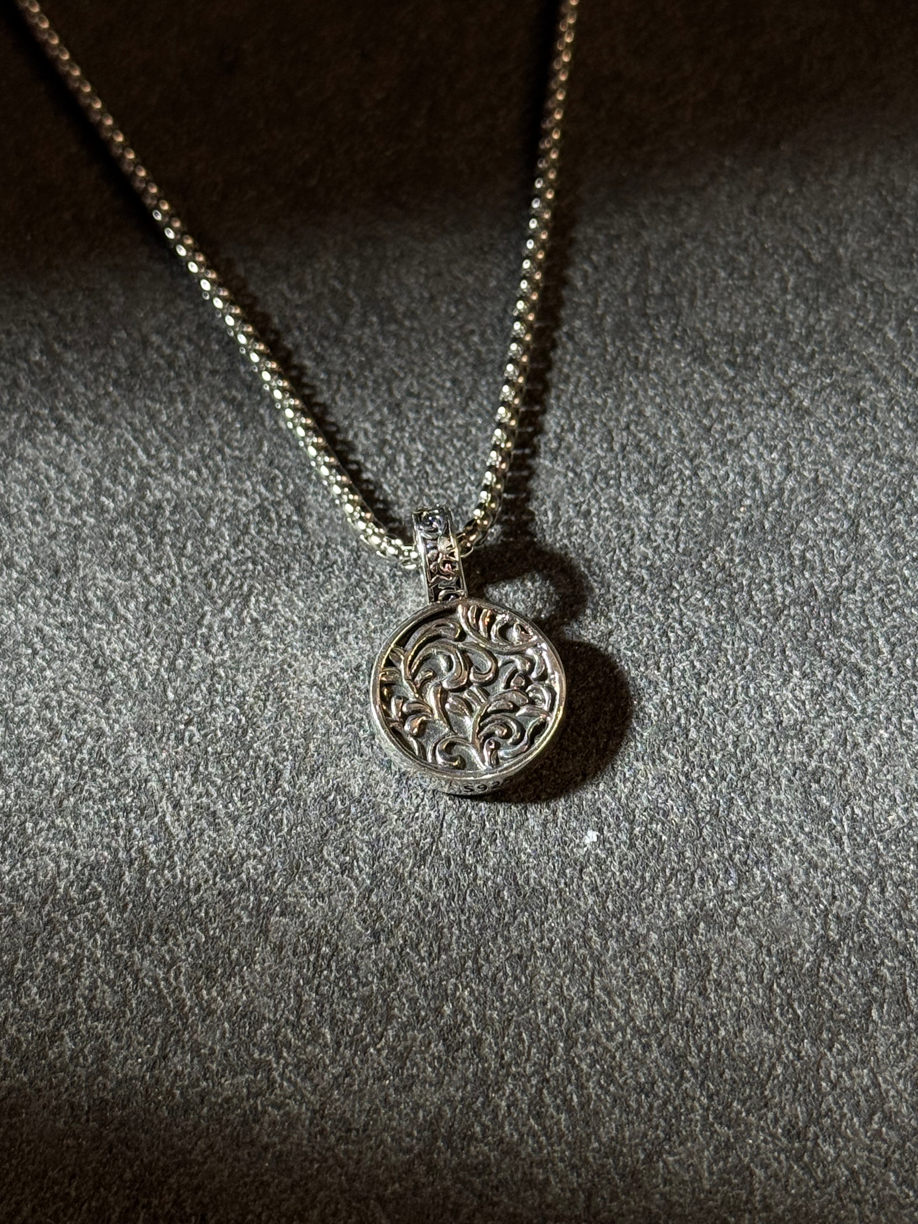 925 sterling silver compass pendant necklace with vintage star navigation design and brass accent 2