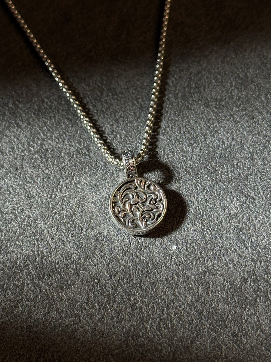 925 sterling silver compass pendant necklace with vintage star navigation design and brass accent 2